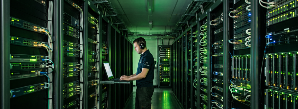 IT-Techniker im Serverraum – thoro-it IT-Dienstleister Herzogenrath